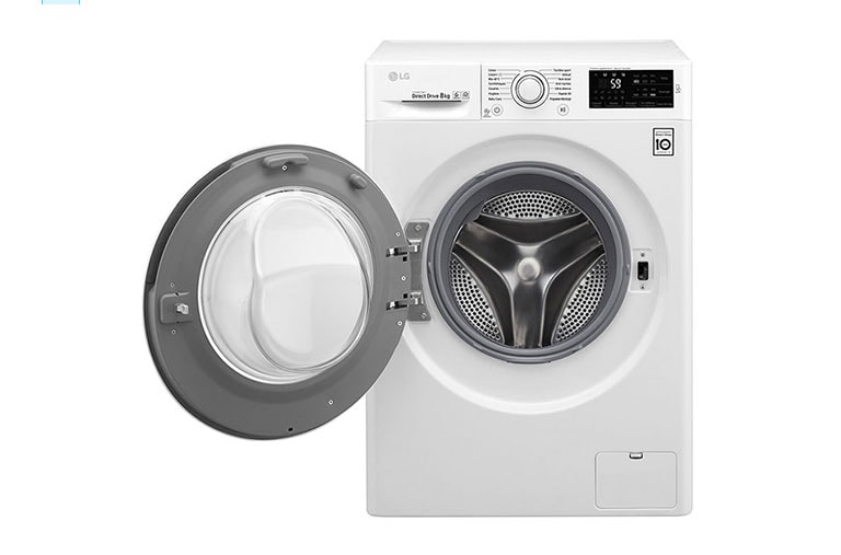 LG Lave-Linge 8KG | 6 Motion Direct Drive™ | A+++-30% | Smart Diagnosis™ | Moteur Direct Drive™ – Garanti 10 ans , LG F82J53WH