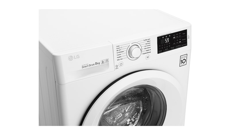 LG Lave-Linge 8KG | 6 Motion Direct Drive™ | A+++-30% | Smart Diagnosis™ | Moteur Direct Drive™ – Garanti 10 ans , LG F82J53WH