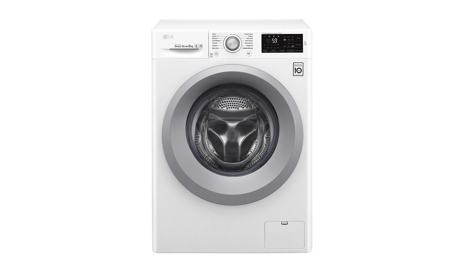 Vue avant de Lave-linge 8 KG | 6 Motion Direct Drive™ | A&#43;&#43;&#43;(-30%) | Smart Diagnosis™ | Moteur Direct Drive™ garanti 10 ans LG F82J54WH