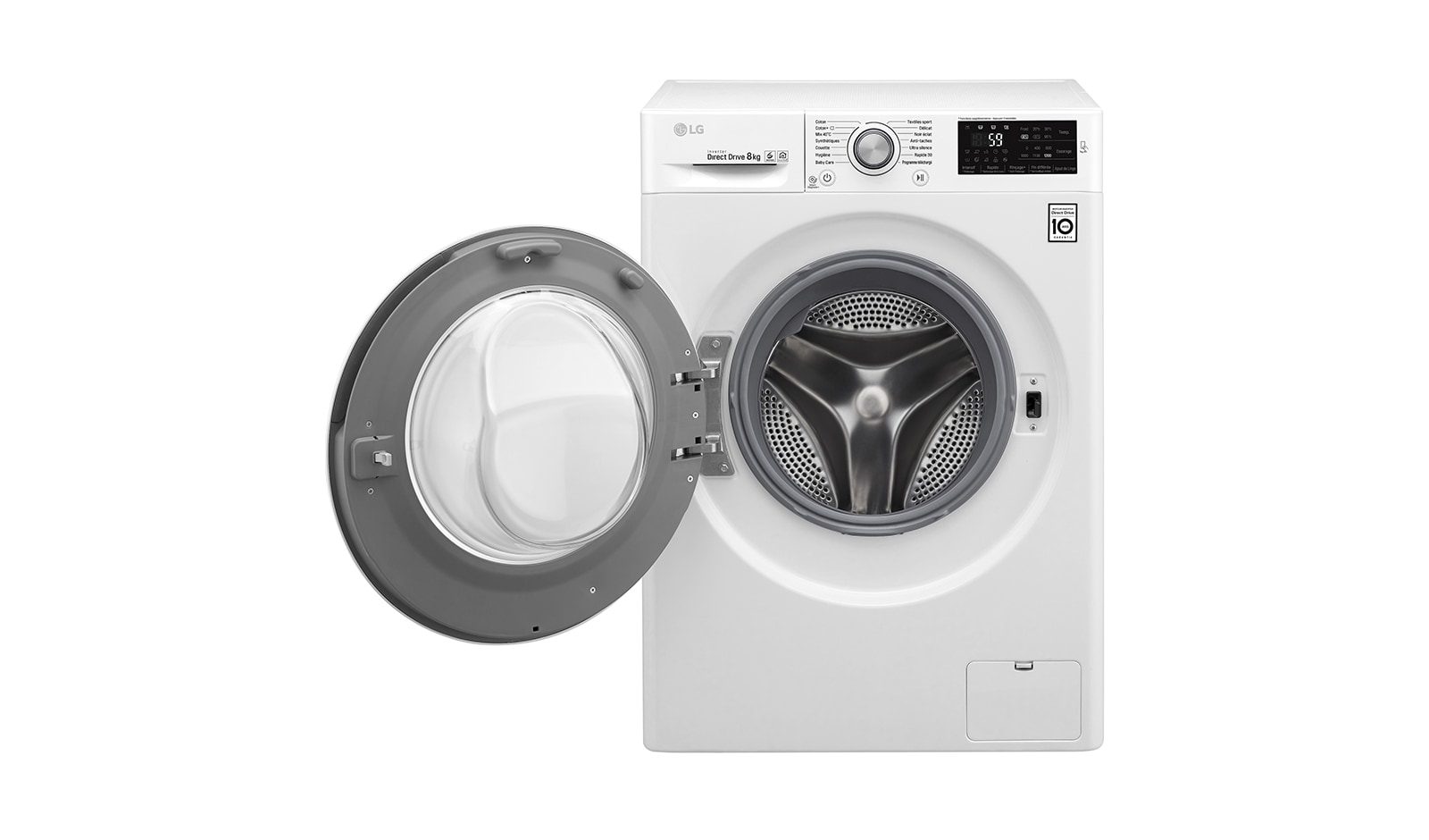 LG Lave-linge 8 KG | 6 Motion Direct Drive™ | A+++(-30%) | Smart Diagnosis™ | Moteur Direct Drive™ garanti 10 ans, LG F82J54WH