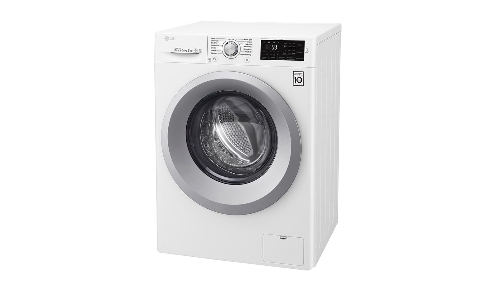 LG Lave-linge 8 KG | 6 Motion Direct Drive™ | A+++(-30%) | Smart Diagnosis™ | Moteur Direct Drive™ garanti 10 ans, LG F82J54WH