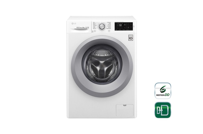 Vue avant de Lave-linge 8 KG | 6 Motion Direct Drive™ | A&#43;&#43;&#43;(-30%) | Smart Diagnosis™ | Moteur Direct Drive™ garanti 10 ans LG F82J54WH