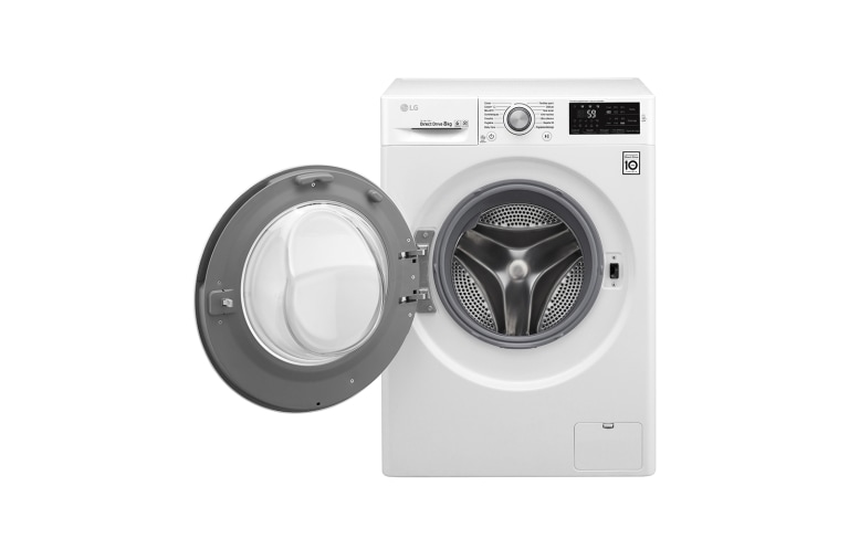 LG Lave-linge 8 KG | 6 Motion Direct Drive™ | A+++(-30%) | Smart Diagnosis™ | Moteur Direct Drive™ garanti 10 ans, LG F82J54WH
