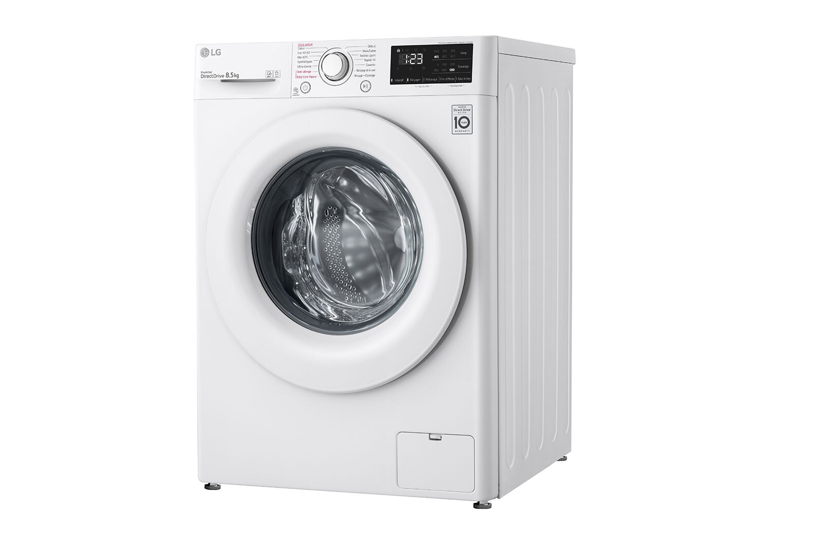 LG Lave-linge Slim 8,5kg - 58L | AI Direct Drive™ I Moteur Direct Drive™ garanti 10 ans, LG F82SV33WHS