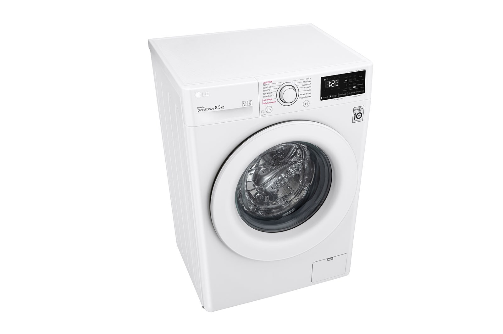 LG Lave-linge Slim 8,5kg - 58L | AI Direct Drive™ I Moteur Direct Drive™ garanti 10 ans, LG F82SV33WHS