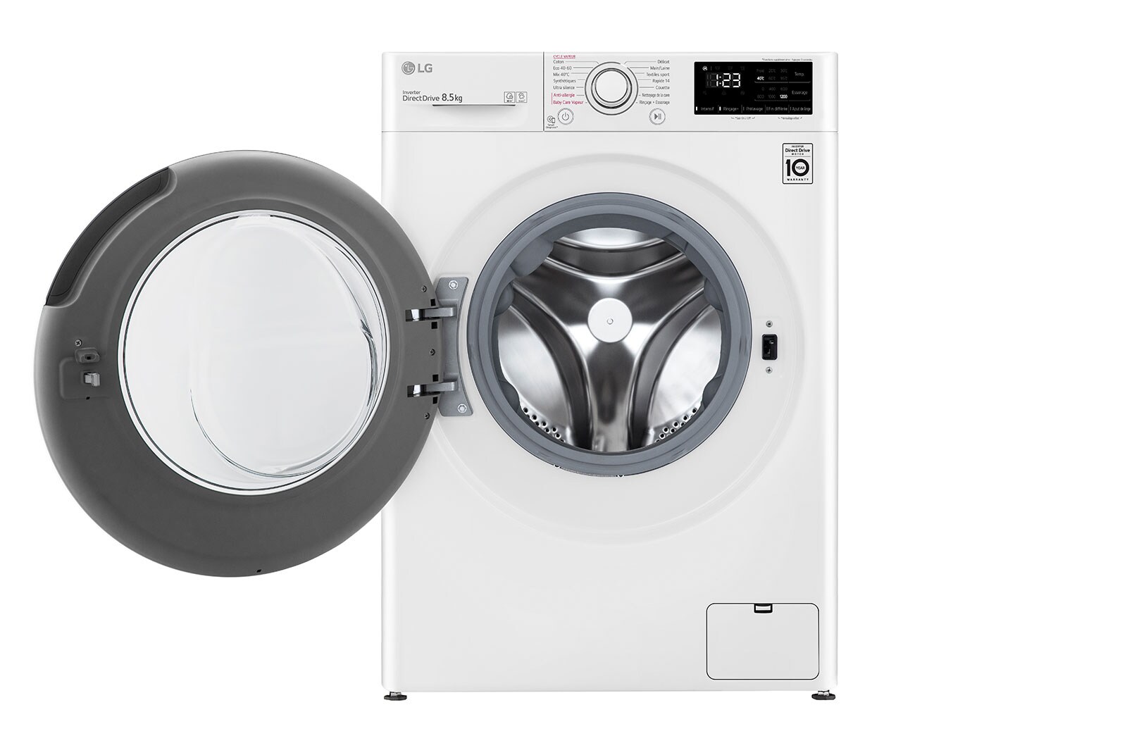 LG Lave-linge Slim 8,5kg - 58L | AI Direct Drive™ I Moteur Direct Drive™ garanti 10 ans, LG F82SV33WHS