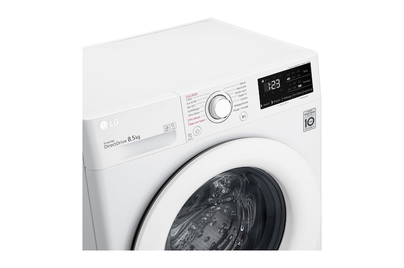 LG Lave-linge Slim 8,5kg - 58L | AI Direct Drive™ I Moteur Direct Drive™ garanti 10 ans, LG F82SV33WHS