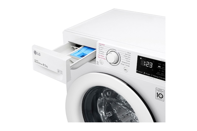LG Lave-linge Slim 8,5kg - 58L | AI Direct Drive™ I Moteur Direct Drive™ garanti 10 ans, LG F82SV33WHS