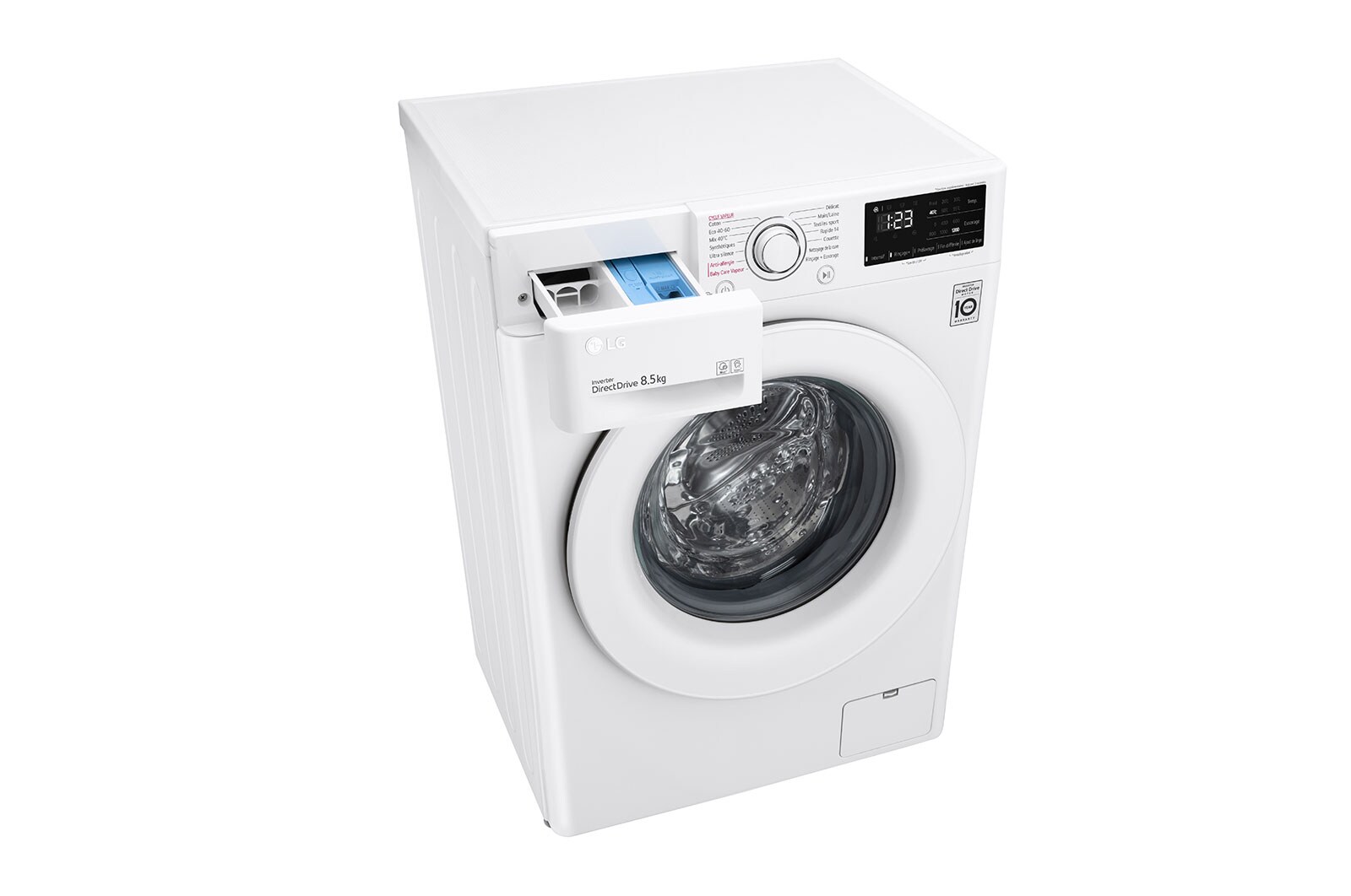LG Lave-linge Slim 8,5kg - 58L | AI Direct Drive™ I Moteur Direct Drive™ garanti 10 ans, LG F82SV33WHS