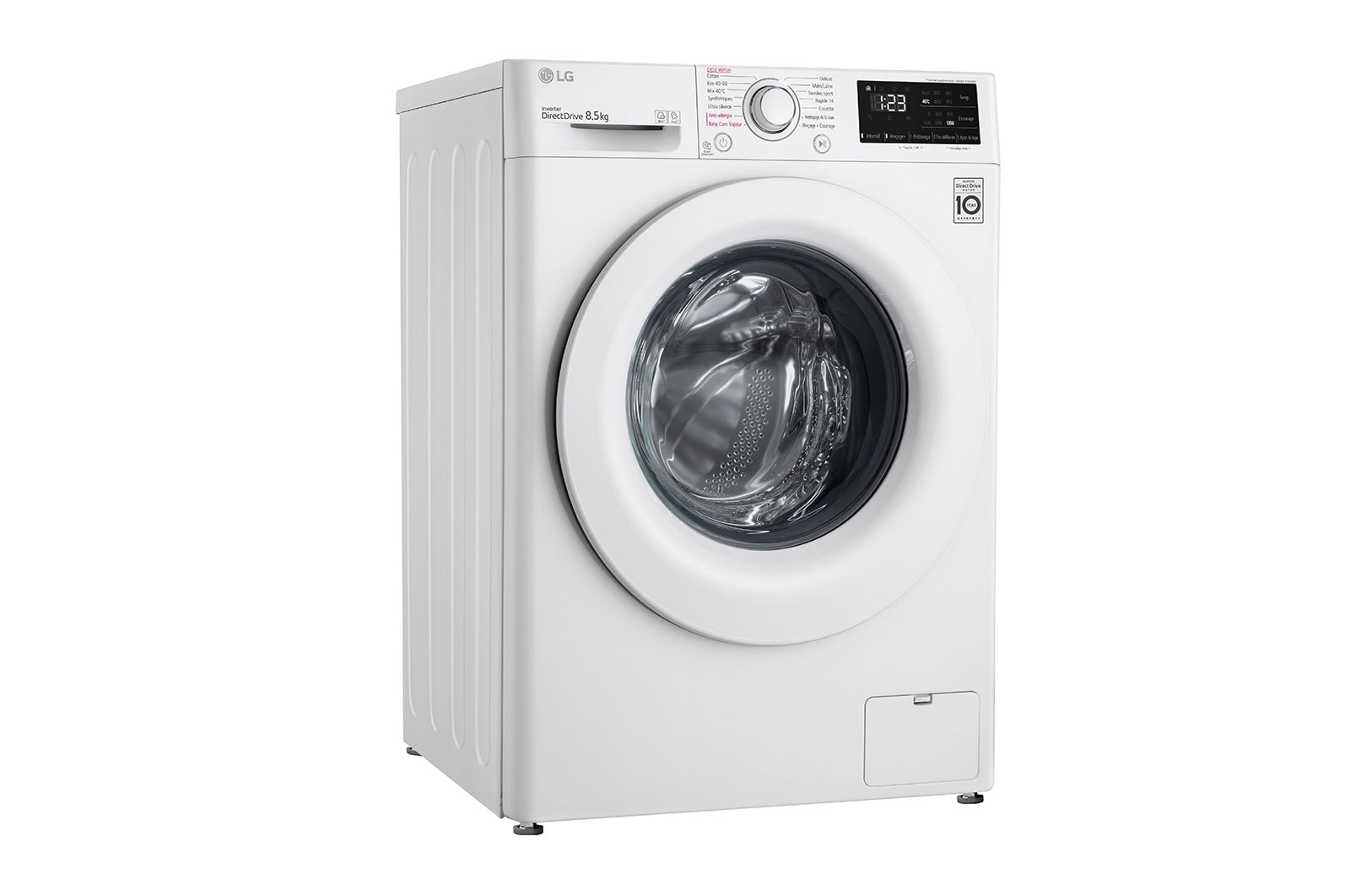 LG Lave-linge Slim 8,5kg - 58L | AI Direct Drive™ I Moteur Direct Drive™ garanti 10 ans, LG F82SV33WHS
