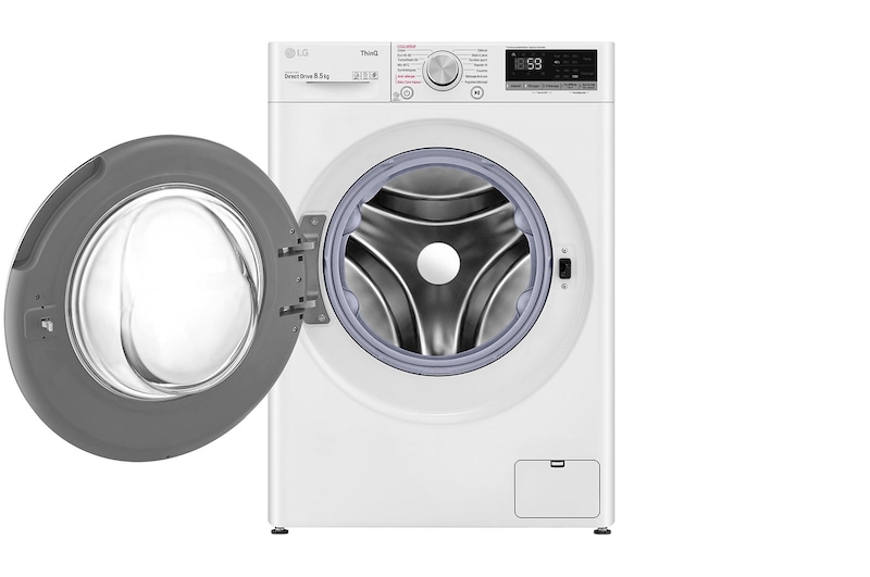 LG Lave-linge Slim 8,5kg - 58L | AI Direct Drive™ | TurboWash™ I Moteur Direct Drive™ garanti 10 ans | C, LG F82SV50WHS