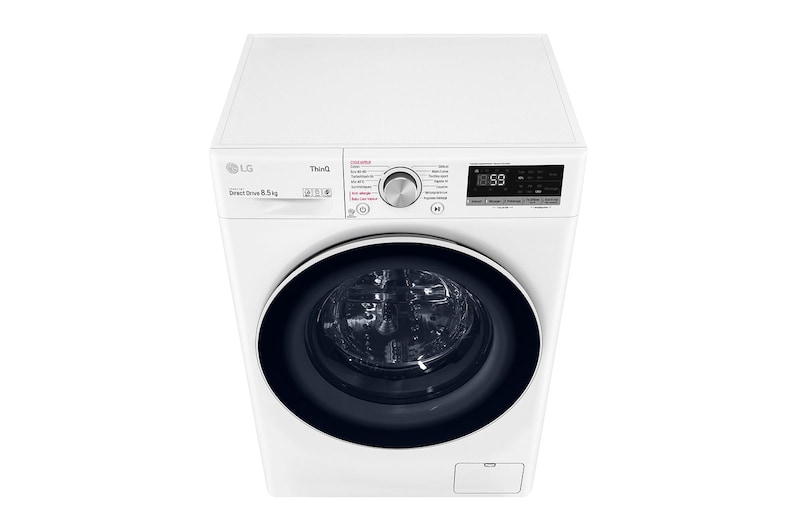 LG Lave-linge Slim 8,5kg - 58L | AI Direct Drive™ | TurboWash™ I Moteur Direct Drive™ garanti 10 ans | C, LG F82SV50WHS