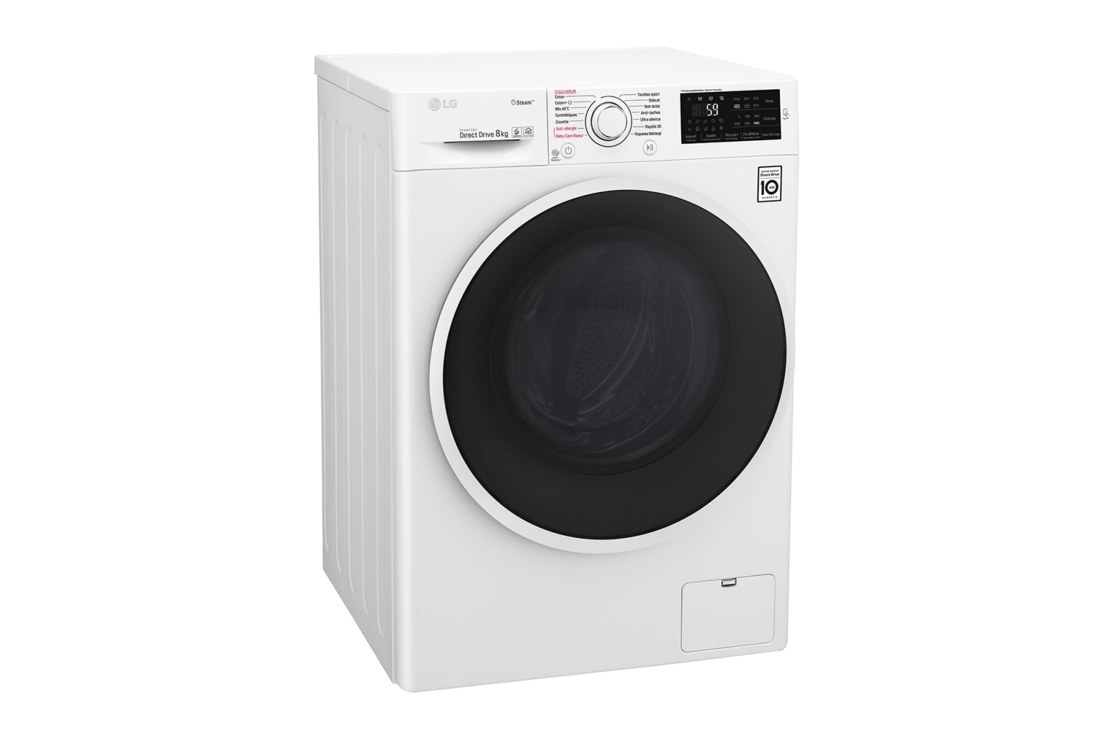 LG Lave-linge 8 KG | 6 Motion Direct Drive™ | A+++ (-30%) | Smart Diagnosis™ | Moteur Direct Drive™ garanti 10 ans, LG F84C40WHS