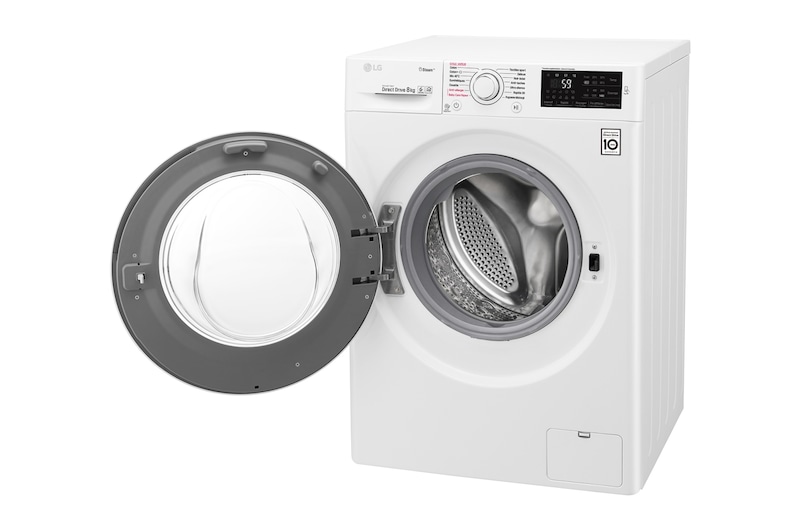 LG Lave-linge 8 KG | 6 Motion Direct Drive™ | A+++ (-30%) | Smart Diagnosis™ | Moteur Direct Drive™ garanti 10 ans, LG F84C40WHS