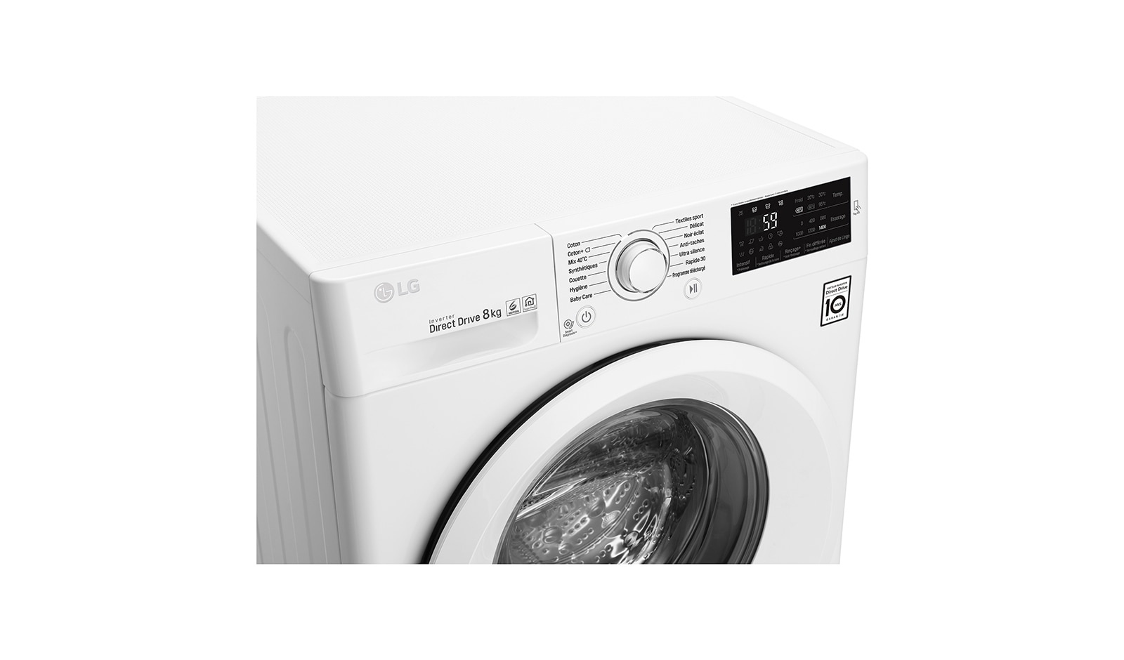 LG Lave-linge 8 KG | 6 Motion Direct Drive™ | A+++(-30%) | Smart Diagnosis™ | Moteur Direct Drive™ garanti 10 ans, LG F84J53WH