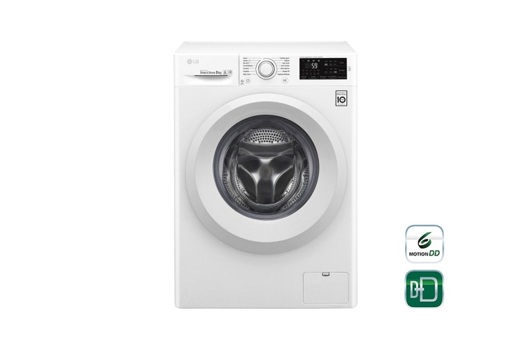 Vue avant de Lave-linge 8 KG | 6 Motion Direct Drive™ | A&#43;&#43;&#43;(-30%) | Smart Diagnosis™ | Moteur Direct Drive™ garanti 10 ans LG F84J53WH