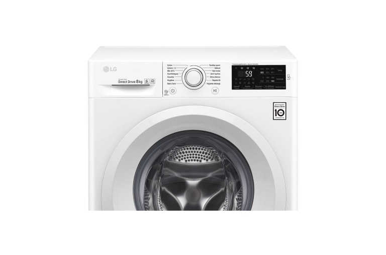 LG Lave-linge 8 KG | 6 Motion Direct Drive™ | A+++(-30%) | Smart Diagnosis™ | Moteur Direct Drive™ garanti 10 ans, LG F84J53WH