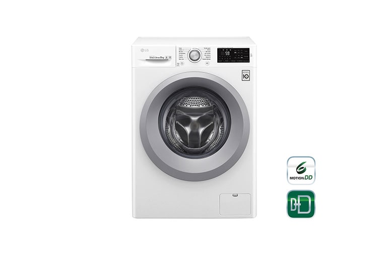 Vue avant de Lave-linge 8 KG | 6 Motion Direct Drive™ | A&#43;&#43;&#43;(-30%) | Smart Diagnosis™ | Moteur Direct Drive™ garanti 10 ans  LG F84J54WH