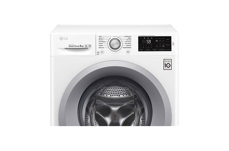 LG Lave-linge 8 KG | 6 Motion Direct Drive™ | A+++(-30%) | Smart Diagnosis™ | Moteur Direct Drive™ garanti 10 ans , LG F84J54WH