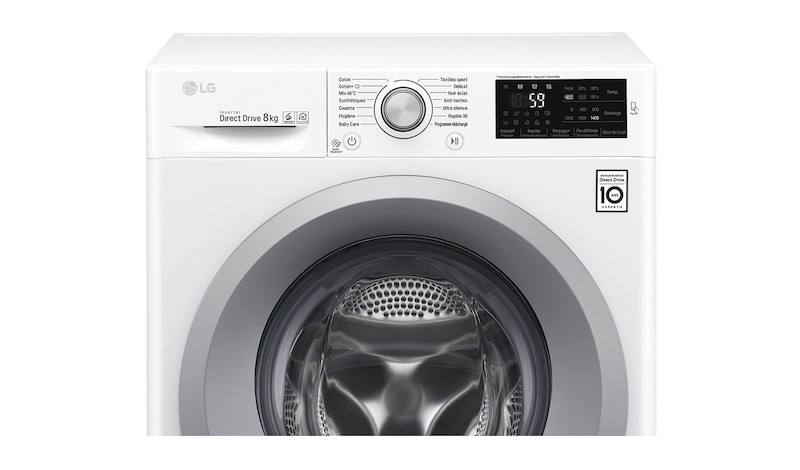 LG Lave-linge 8 KG | 6 Motion Direct Drive™ | A+++(-30%) | Smart Diagnosis™ | Moteur Direct Drive™ garanti 10 ans , LG F84J54WH