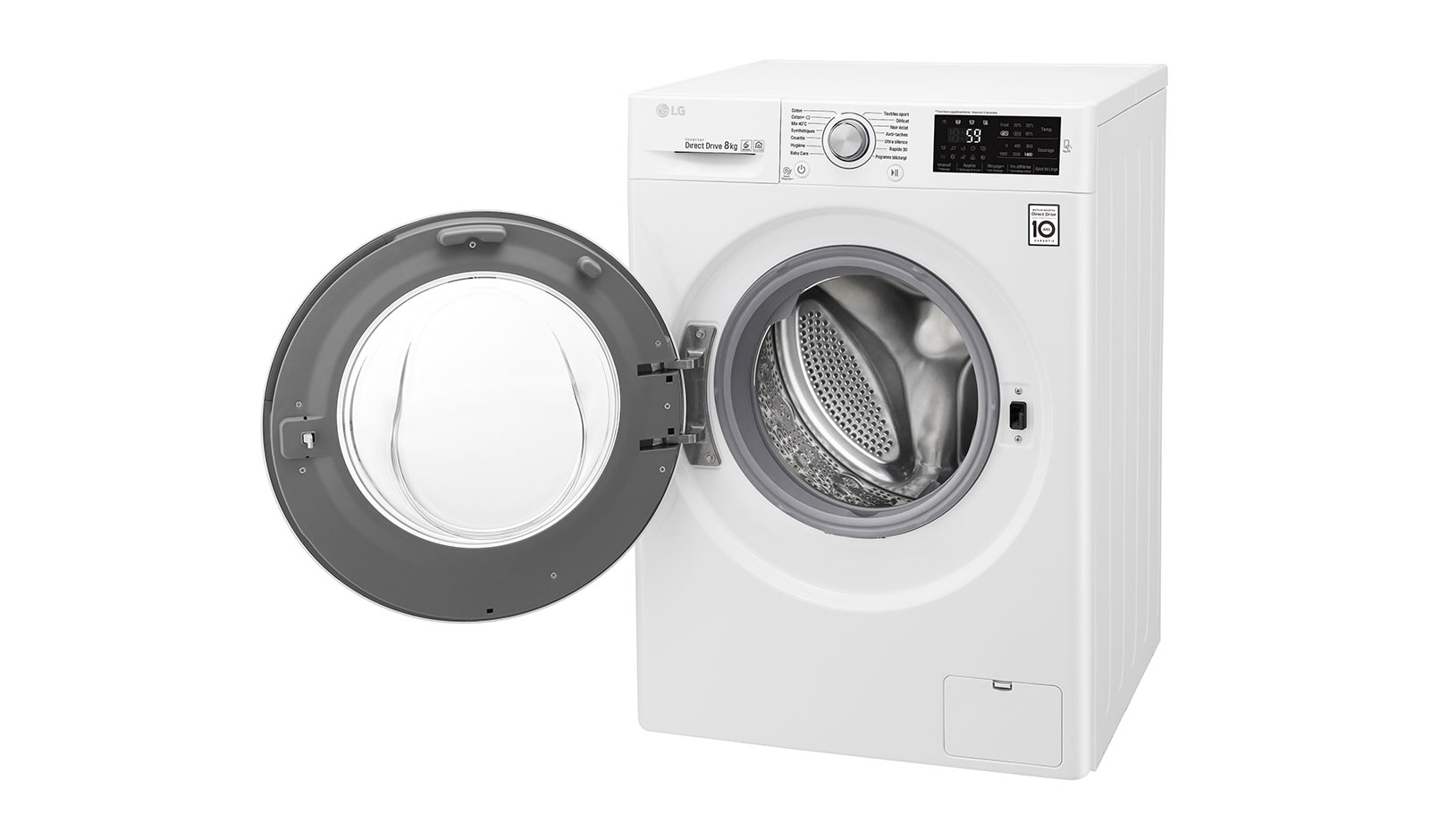 LG Lave-linge 8 KG | 6 Motion Direct Drive™ | A+++(-30%) | Smart Diagnosis™ | Moteur Direct Drive™ garanti 10 ans , LG F84J54WH