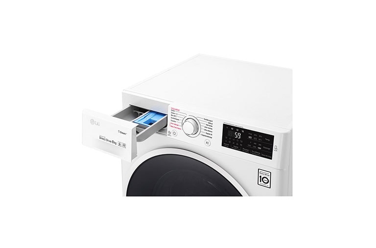 LG Lave-linge 8 KG | Steam™ | 6 Motion Direct Drive™ | A+++(-30%) | Smart Diagnosis™ | Moteur Direct Drive™ garanti 10 ans, LG F84J60WHS