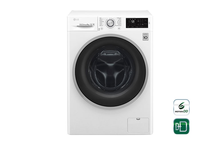 Vue avant de Lave-linge 8 KG | 6 Motion Direct Drive™ | A&#43;&#43;&#43;(-30%) | Smart Diagnosis™ | Moteur Direct Drive™ garanti 10 ans LG F84J61WH