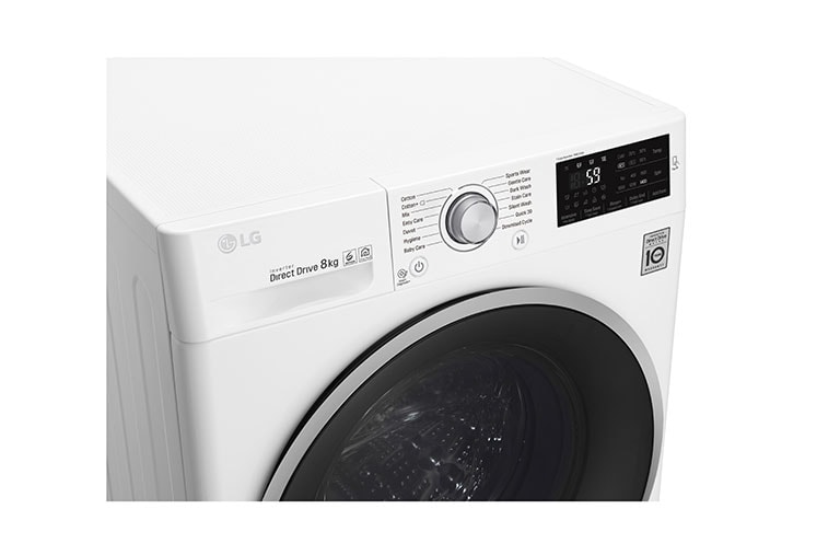 LG Lave-linge 8 KG | 6 Motion Direct Drive™ | A+++(-30%) | Smart Diagnosis™ | Moteur Direct Drive™ garanti 10 ans, LG F84J61WH