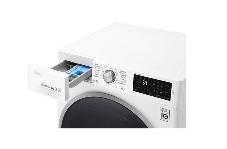 LG Lave-linge 8 KG | 6 Motion Direct Drive™ | A+++(-30%) | Smart Diagnosis™ | Moteur Direct Drive™ garanti 10 ans, LG F84J61WH
