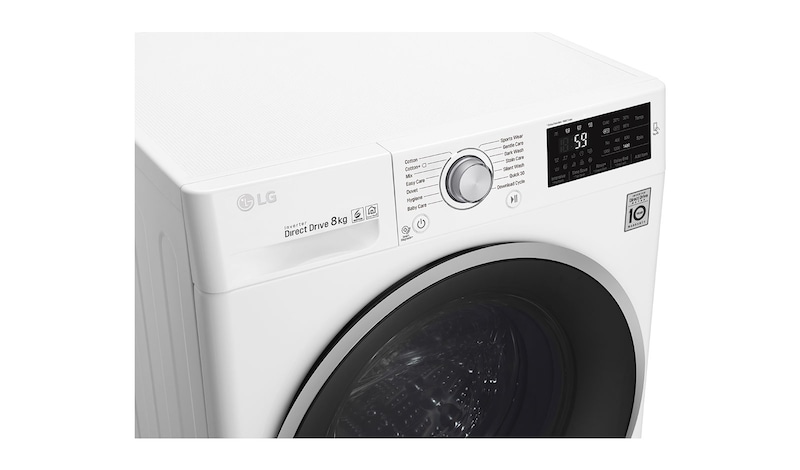 LG Lave-linge 8 KG | 6 Motion Direct Drive™ | A+++(-30%) | Smart Diagnosis™ | Moteur Direct Drive™ garanti 10 ans, LG F84J61WH