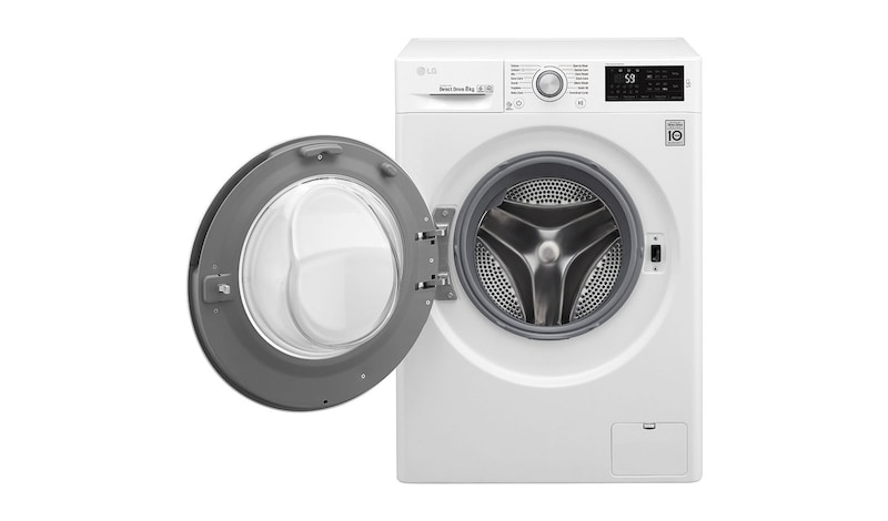 LG Lave-linge 8 KG | 6 Motion Direct Drive™ | A+++(-30%) | Smart Diagnosis™ | Moteur Direct Drive™ garanti 10 ans, LG F84J61WH