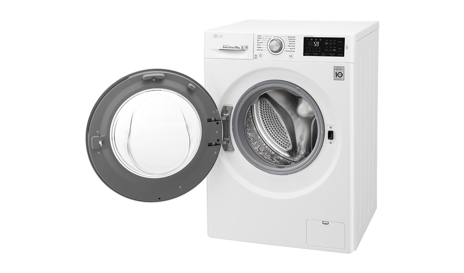 LG Lave-linge 8 KG | 6 Motion Direct Drive™ | A+++(-30%) | Smart Diagnosis™ | Moteur Direct Drive™ garanti 10 ans, LG F84J61WH