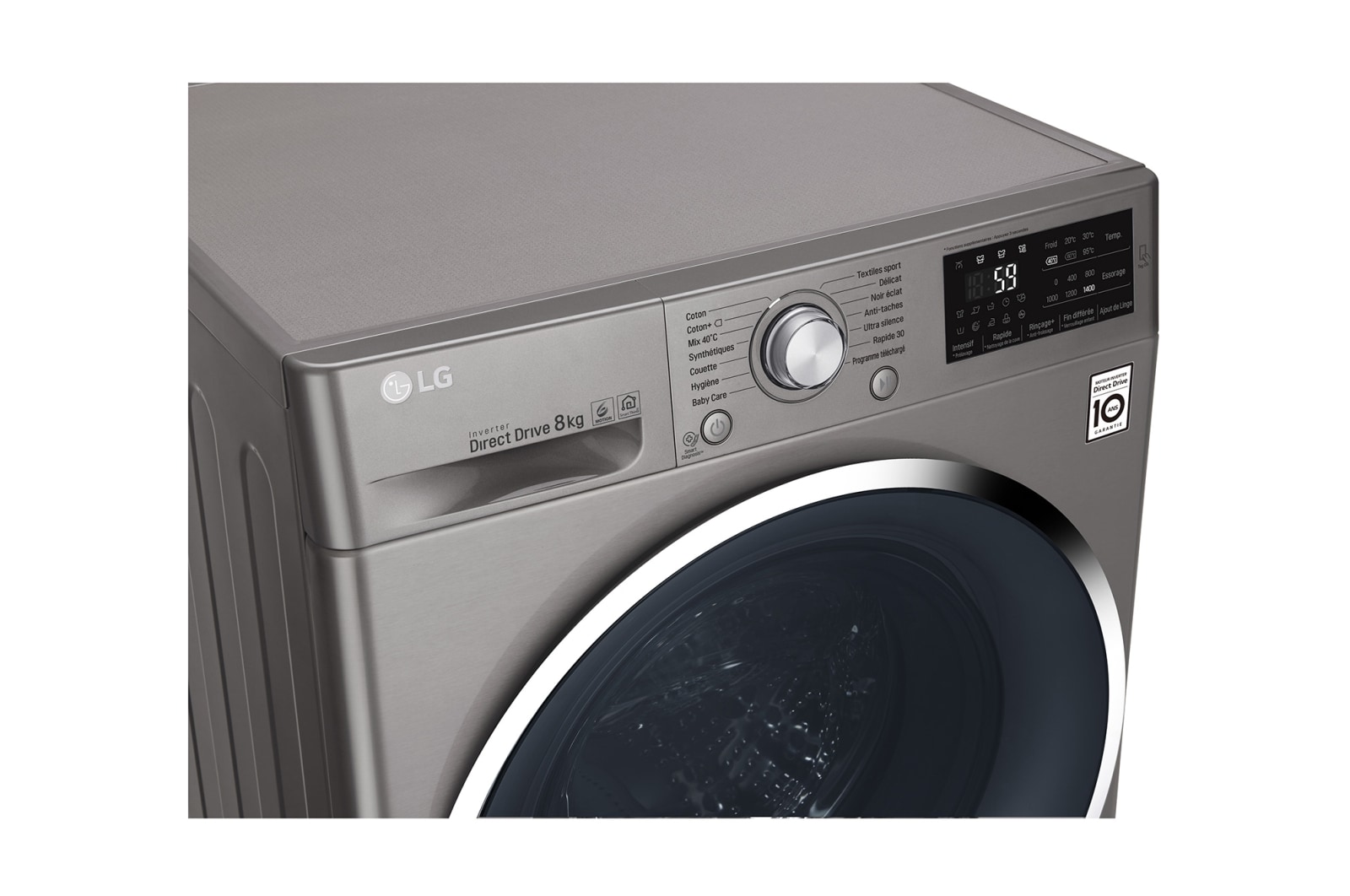 LG Lave-linge 8 KG | 6 Motion Direct Drive™ | A+++(-30%) | Smart Diagnosis™ | Moteur Direct Drive™ garanti 10 ans, LG F84J62ST