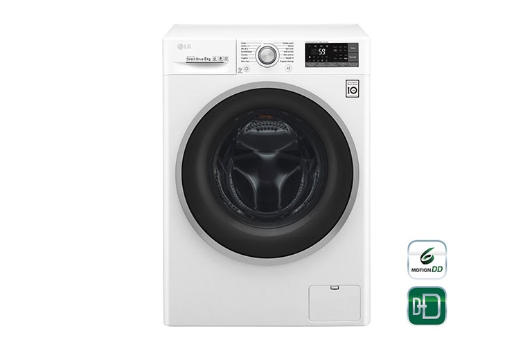Vue avant de Lave-linge 8 KG | 6 Motion Direct Drive™ | A&#43;&#43;&#43;(-40%) | Wi-Fi | Smart Diagnosis™ | Moteur Direct Drive™ garanti 10 ans  LG F84J71WH
