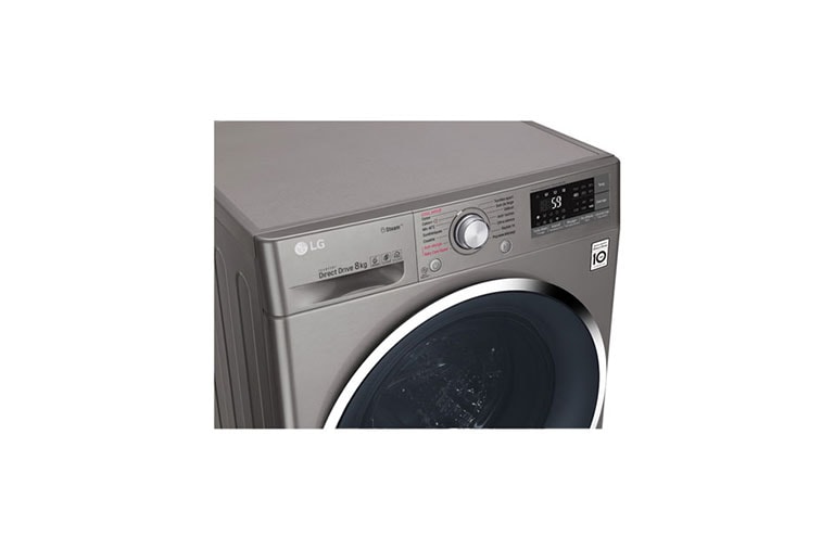 LG Lave-linge 8 KG | Steam™ | 6 Motion Direct Drive™ | A+++(-40%) | Wi-Fi | Smart Diagnosis™ | Moteur Direct Drive™ garanti 10 ans, LG F84J72STS