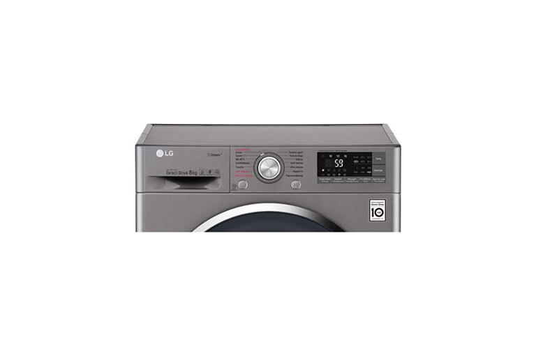 LG Lave-linge 8 KG | Steam™ | 6 Motion Direct Drive™ | A+++(-40%) | Wi-Fi | Smart Diagnosis™ | Moteur Direct Drive™ garanti 10 ans, LG F84J72STS