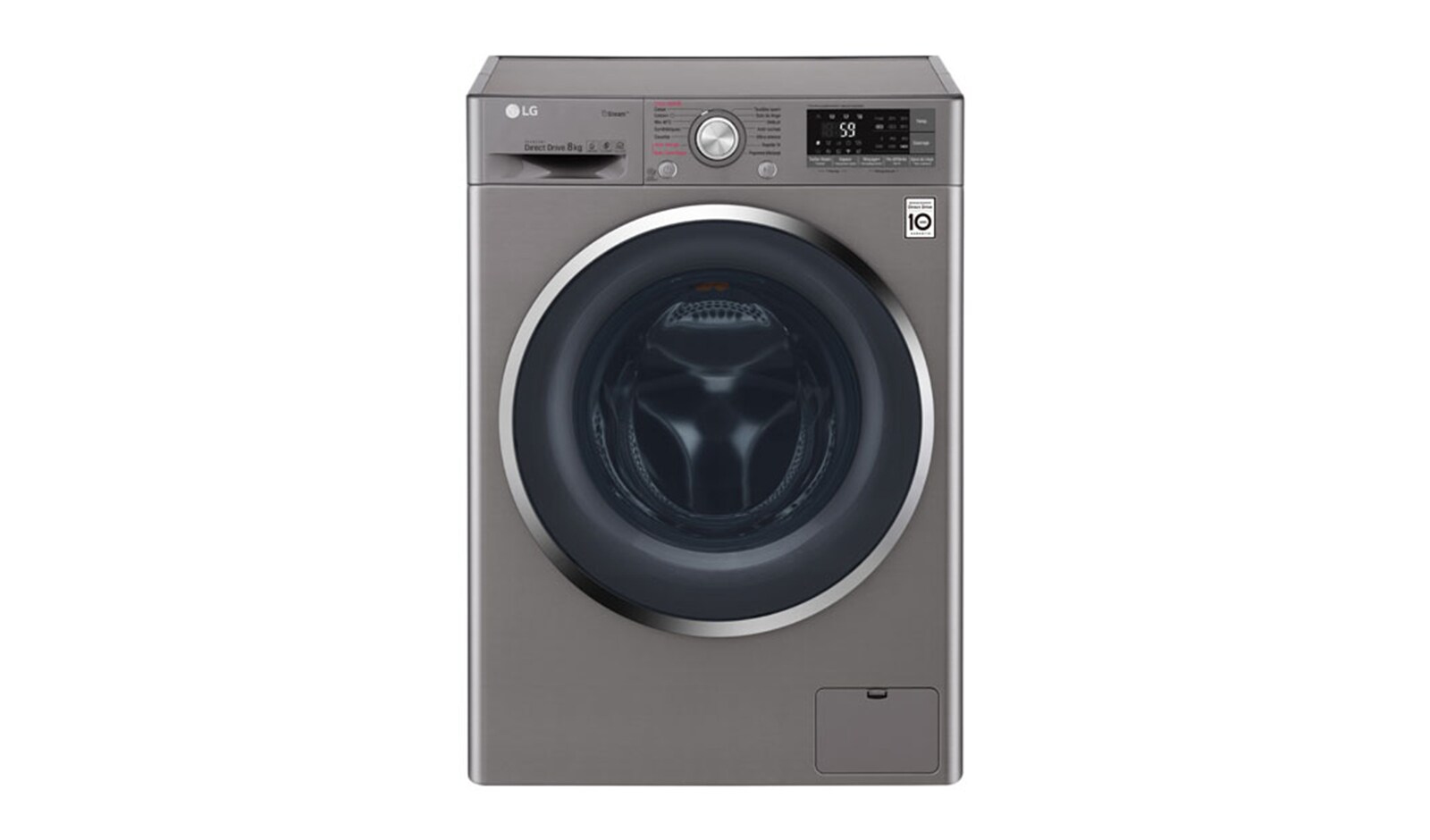 Vue avant de Lave-linge 8 KG | Steam™ | 6 Motion Direct Drive™ | A&#43;&#43;&#43;(-40%) | Wi-Fi | Smart Diagnosis™ | Moteur Direct Drive™ garanti 10 ans LG F84J72STS