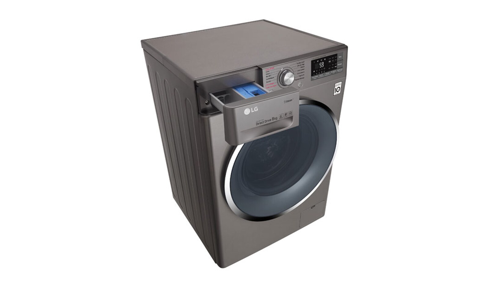 LG Lave-linge 8 KG | Steam™ | 6 Motion Direct Drive™ | A+++(-40%) | Wi-Fi | Smart Diagnosis™ | Moteur Direct Drive™ garanti 10 ans, LG F84J72STS