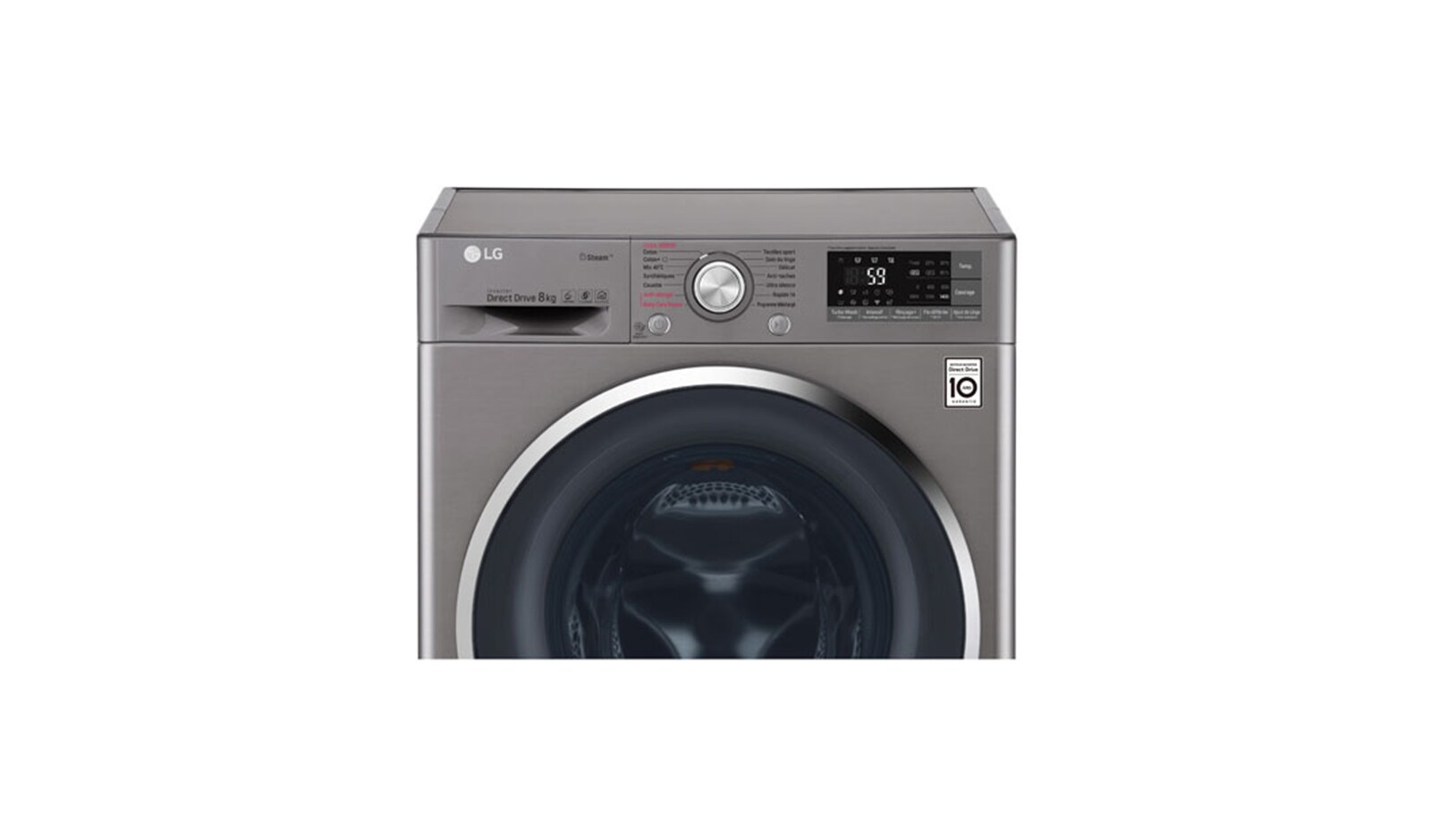 LG Lave-linge 8 KG | Steam™ | 6 Motion Direct Drive™ | A+++(-40%) | Wi-Fi | Smart Diagnosis™ | Moteur Direct Drive™ garanti 10 ans, LG F84J72STS