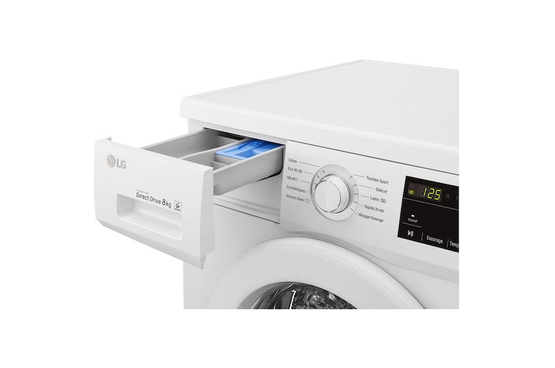 LG Lave-linge 8kg - 58L I Moteur Direct Drive™ garanti 10 ans | Smart Diagnosis , LG F84M20WH