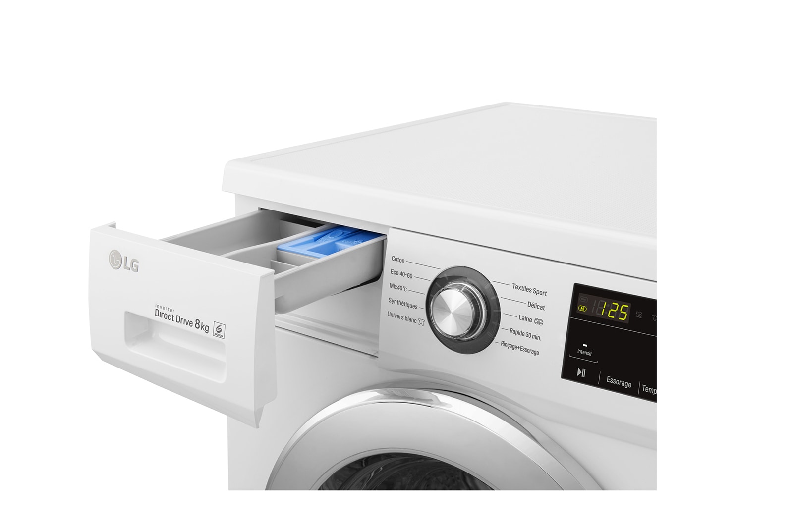 LG Lave-linge 8kg - 58L I Moteur Direct Drive™ garanti 10 ans | Smart Diagnosis, LG F84M22WH