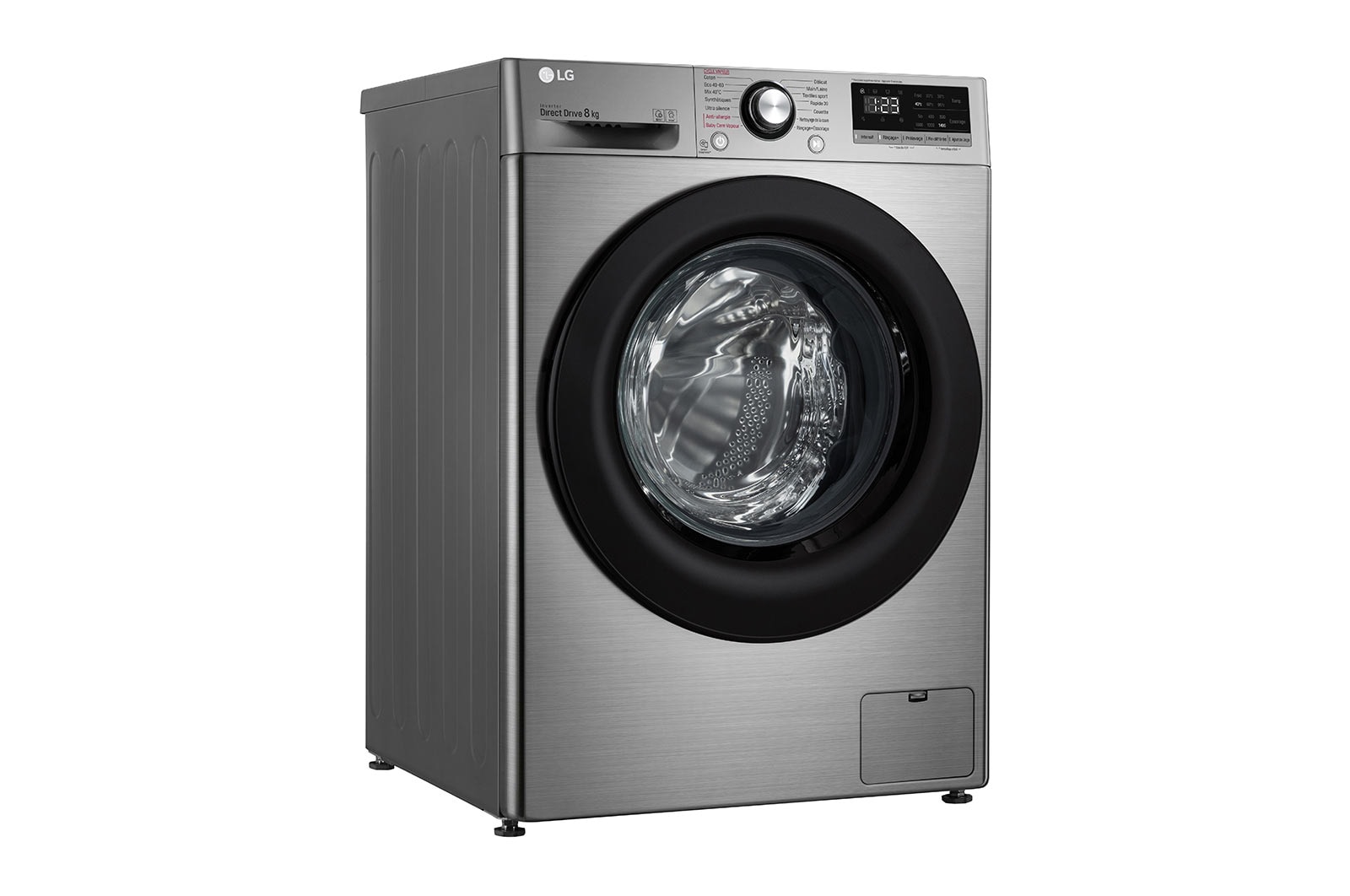 LG Lave-linge 8kg - 59L | AI Direct Drive™ | Steam™ I Moteur Direct Drive™ garanti 10 ans | D, LG F84N15STS
