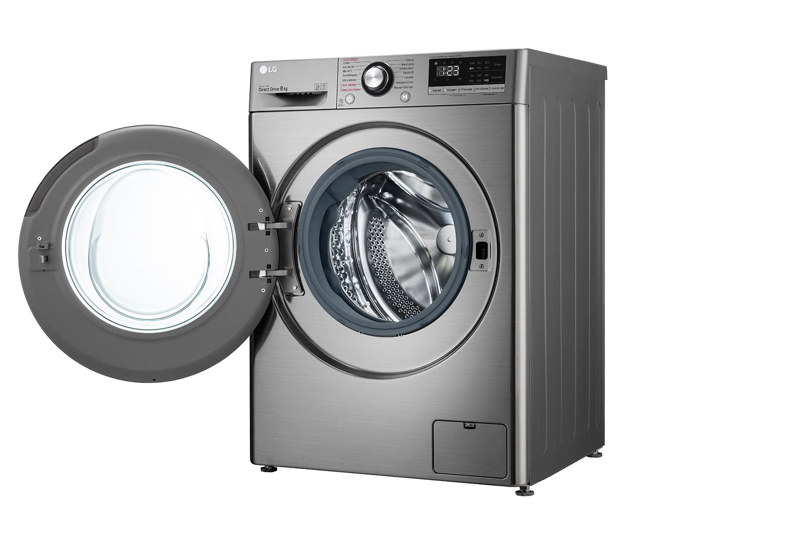 LG Lave-linge 8kg - 59L | AI Direct Drive™ | Steam™ I Moteur Direct Drive™ garanti 10 ans | D, LG F84N15STS