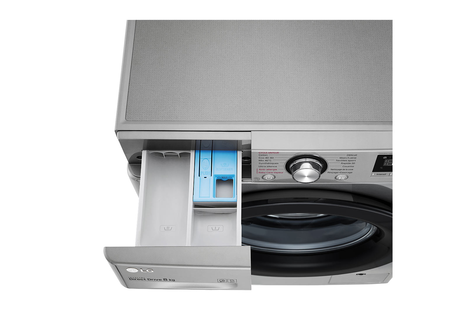 LG Lave-linge 8kg - 59L | AI Direct Drive™ | Steam™ I Moteur Direct Drive™ garanti 10 ans | D, LG F84N15STS