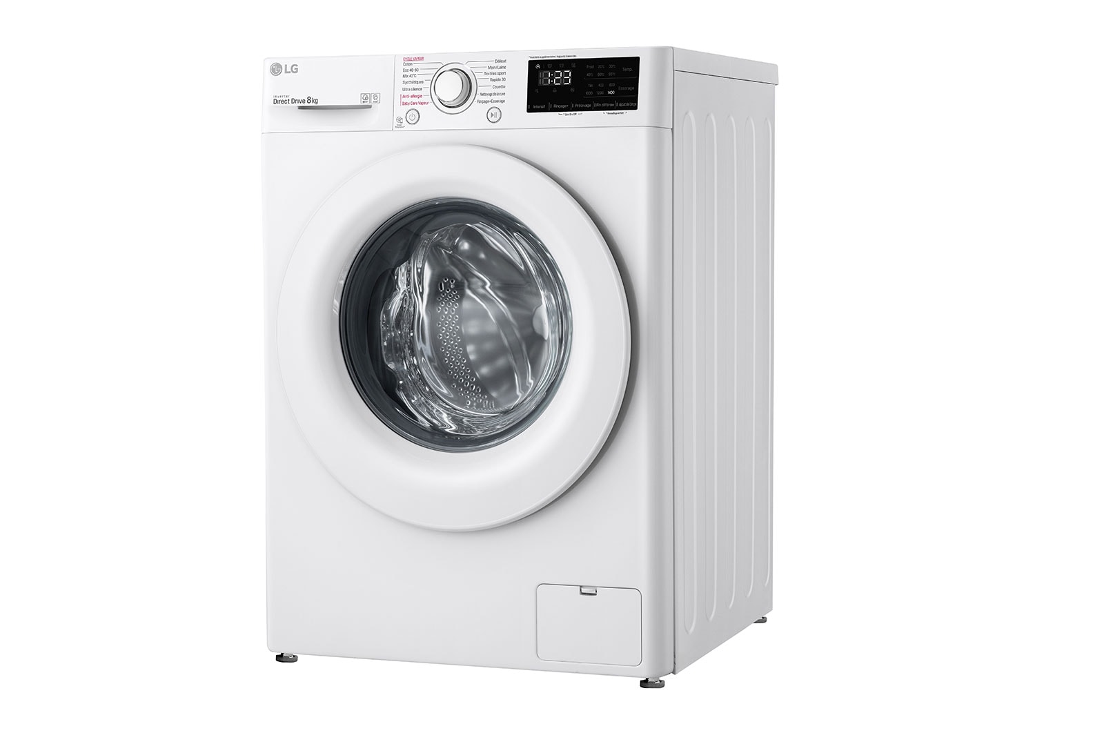 LG Lave-linge 8 kg - 59L | AI Direct Drive™ | Steam™ | Moteur Direct Drive™ garanti 10 ans | D, LG F84N23WHS