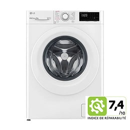 Vue avant de Lave-linge 8 kg - 59L | AI Direct Drive™ | Steam™ | Moteur Direct Drive™ garanti 10 ans | D LG F84N23WHS