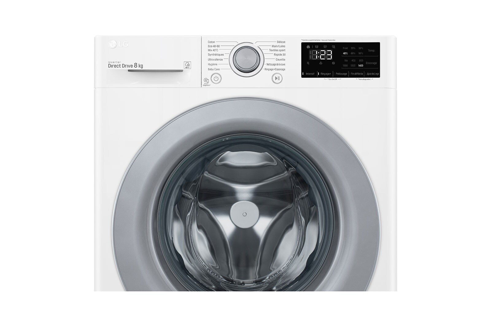 LG Lave-linge 8 KG - 59L | AI Direct Drive™ | Moteur Direct Drive™ garanti 10 ans |  6 Motion™ | 52/74dB | D, LG F84N24WH