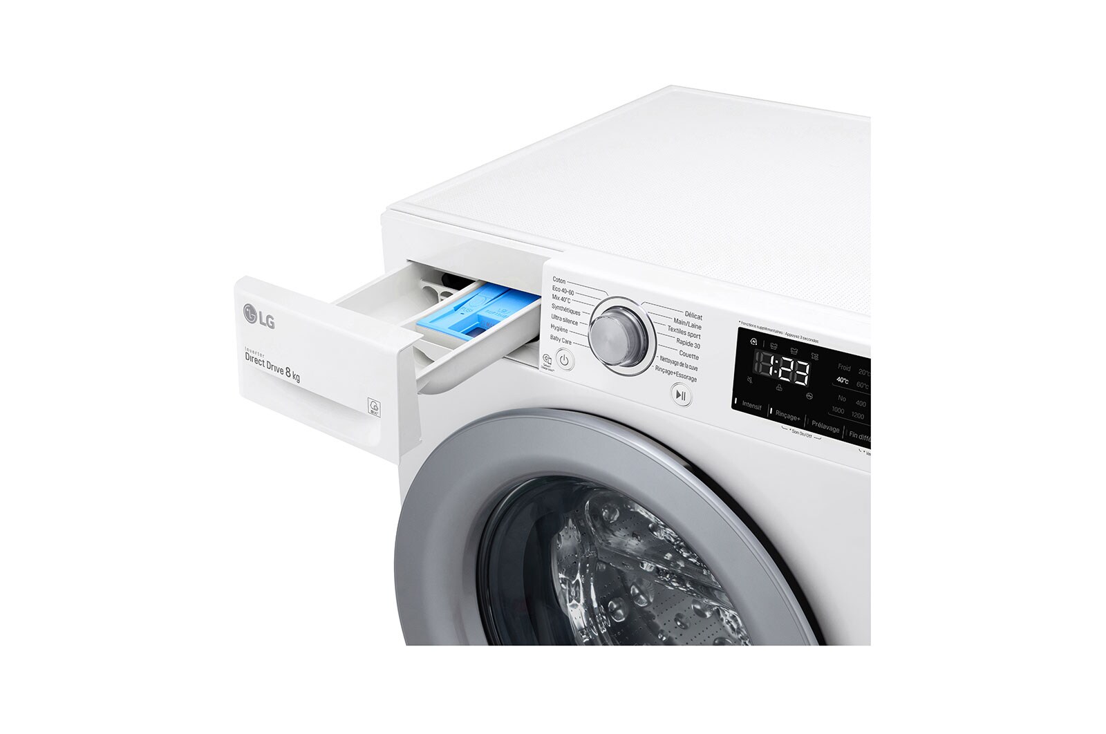 LG Lave-linge 8 KG - 59L | AI Direct Drive™ | Moteur Direct Drive™ garanti 10 ans |  6 Motion™ | 52/74dB | D, LG F84N24WH