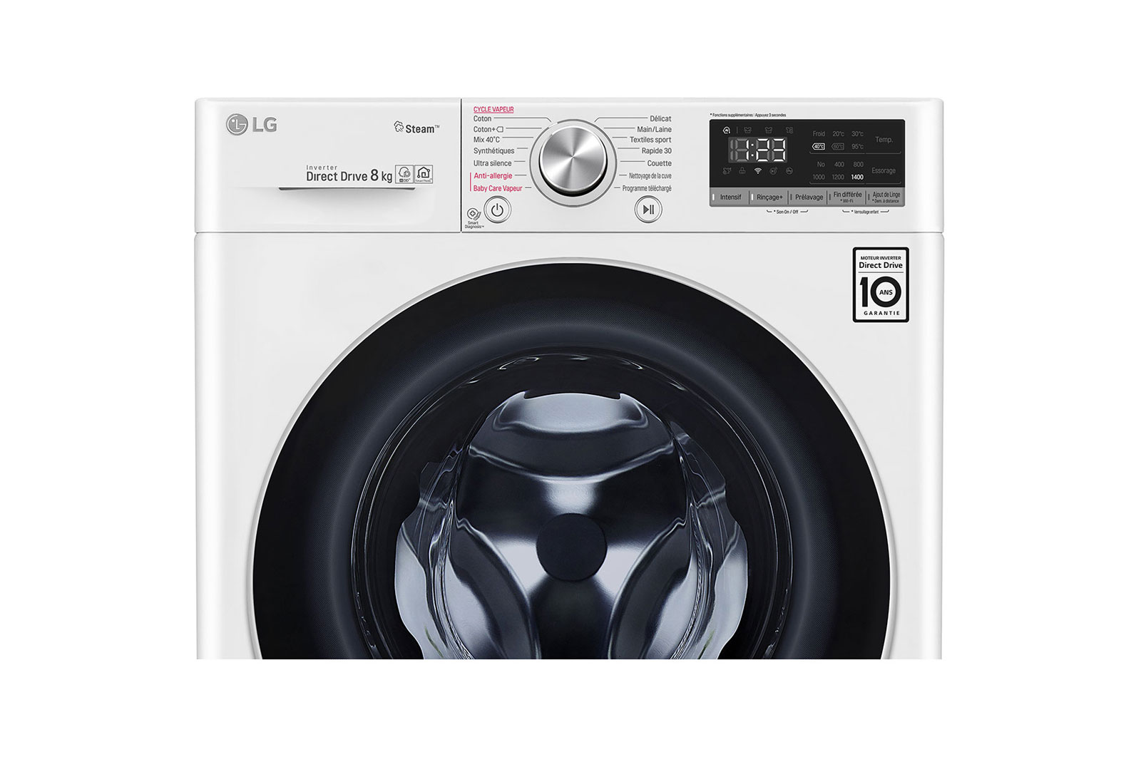 LG Lave-linge 8KG | 6 Motion Direct Drive™ | Moteur Direct Drive™ garanti 10 ans |  AIDD™ | Steam™ | 52/74 dB, LG F84N50WHSB