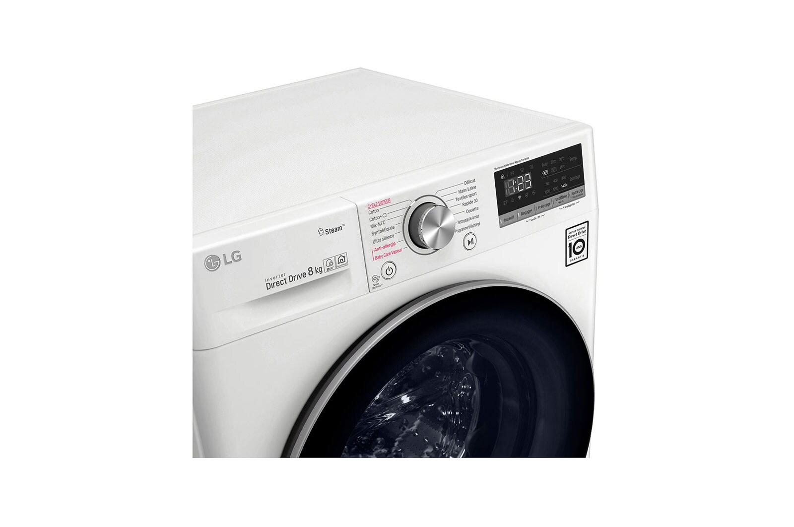 LG Lave-linge 8KG | 6 Motion Direct Drive™ | Moteur Direct Drive™ garanti 10 ans |  AIDD™ | Steam™ | 52/74 dB, LG F84N50WHSB